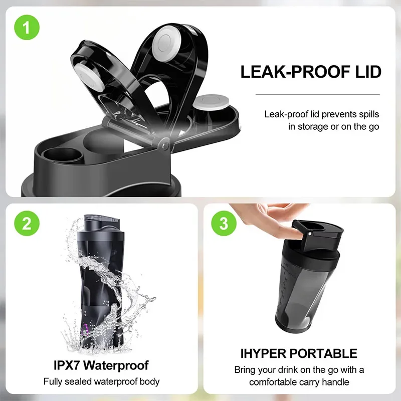 1pc New Electric Portable Juicer Portable Juicing Cup USB Rechargeable Shakes Smoothie Blender Outdoor Mixing Cup 700ML Blender