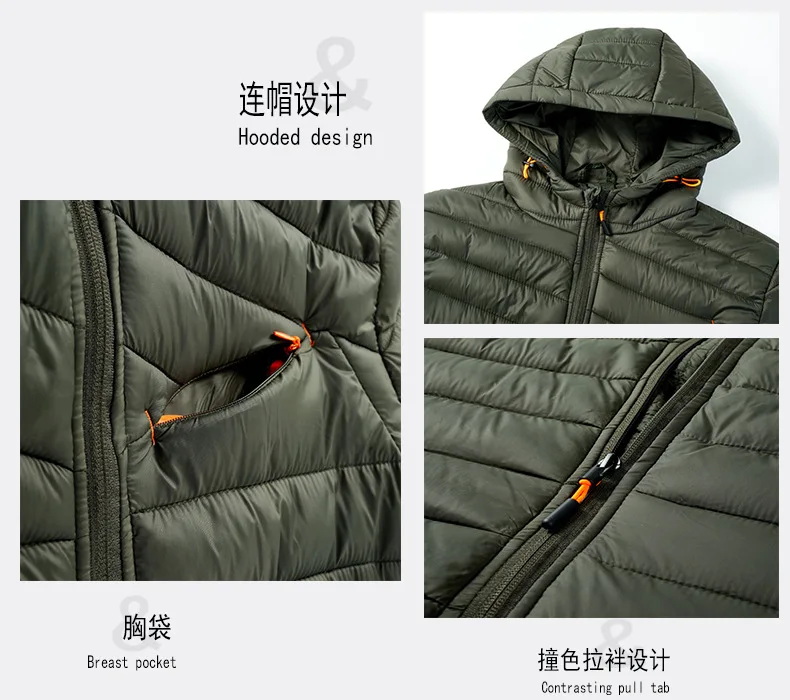 Lightweight Padded Men Coats For The Winter Outer Luxury Padding Thick Warm Men's Clothing Free Shipping Clearance