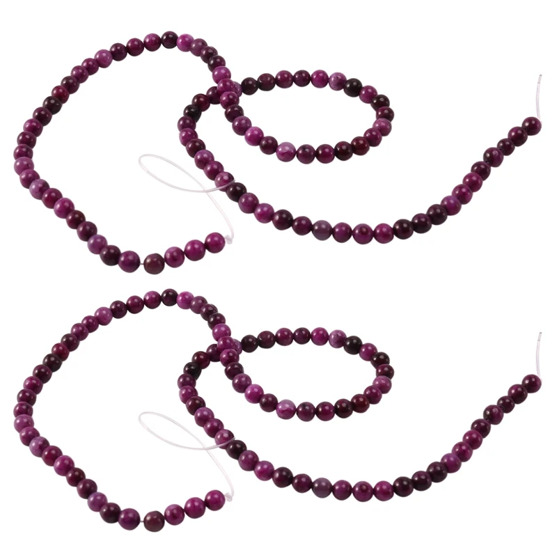 

2X Loose Beads Stone Sugilite Mineral Round 4Mm Violet