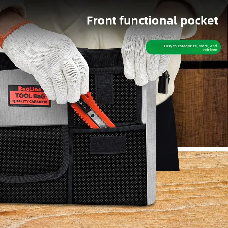 다기능 휴대용 공구 세트, 두꺼운 캔버스 공구 가방, 목공 및 전기 기술자용 특수 유지보수 및 보관 가방