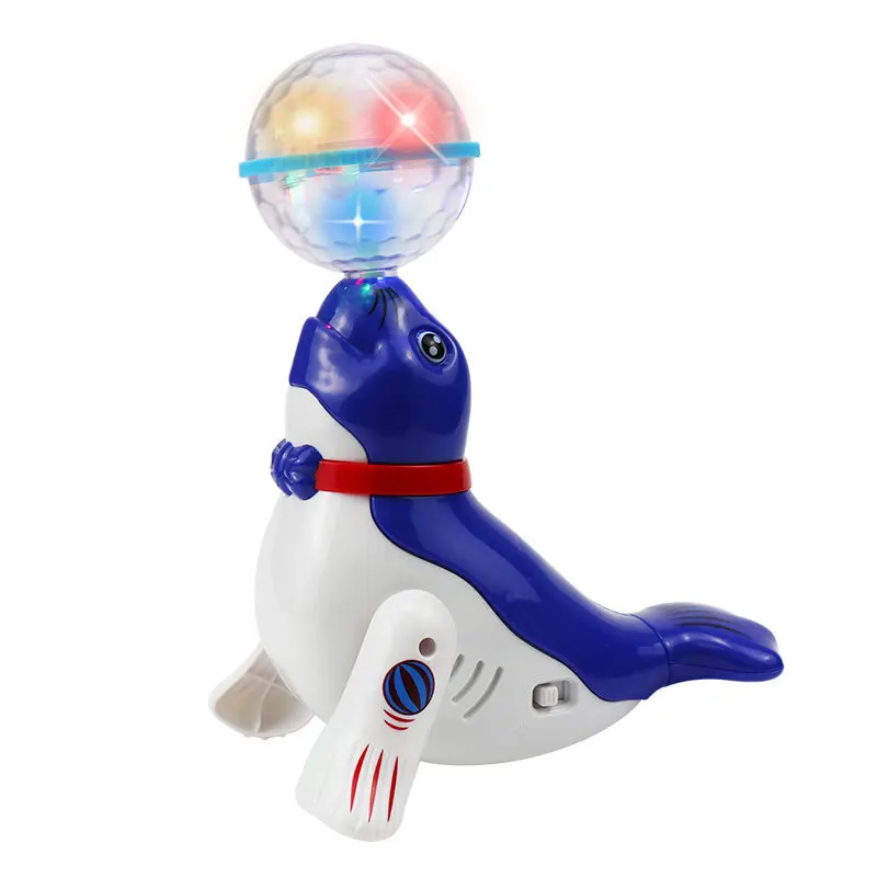 New Top Ball Sea Lion Dolphin Electric Popular Toys Children's Universal Rotating Light Music Projection Dancing Children's Toys