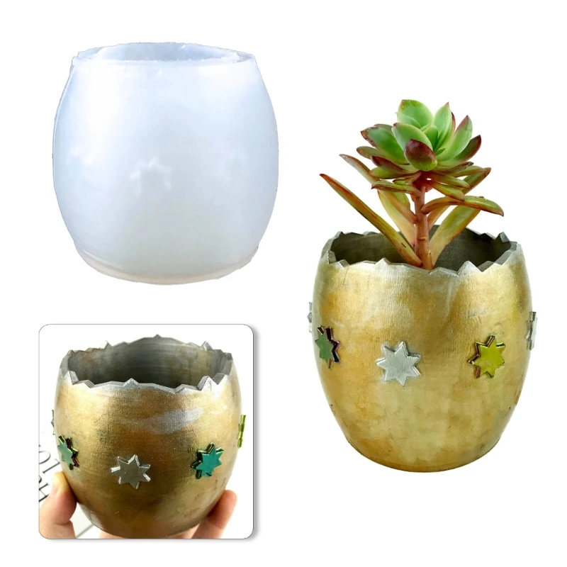 

DIY Eggshell Shape Flowerpot Silicone Mold Pen Holder Concrete Cement Succulent Planter Flower Pot Epoxy Resin Mould Home Decor