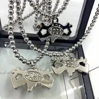 Europe and America Hip Hop Style Necklace Fashion Trend Men's Pendant Necklace Stainless Steel Niche Jewelry Accessories Gift 1