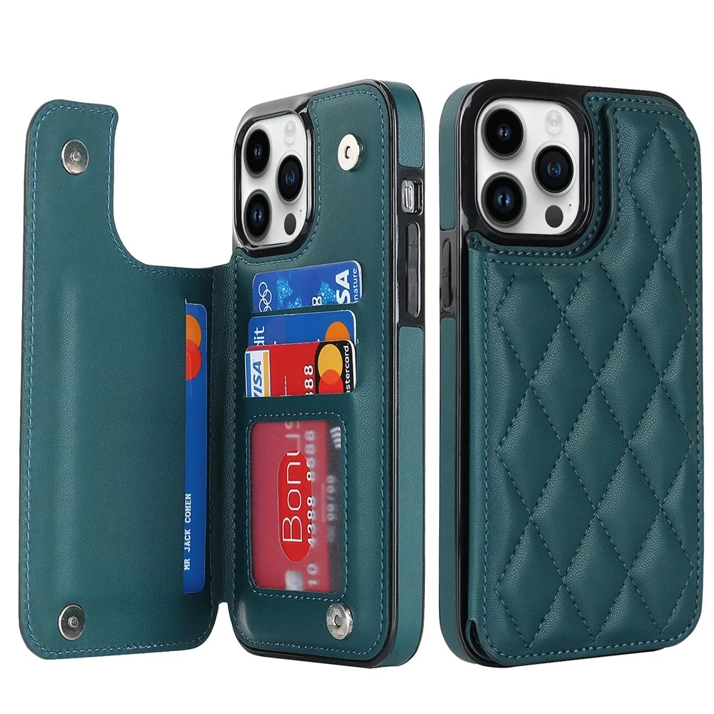 Vintage Leather Flip Wallet Case with Card Holder