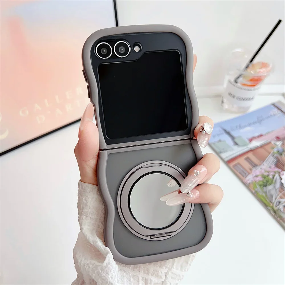 360° Rotating Magnetic Mirror Phone Case with Bracket and Magsafe Compatibility