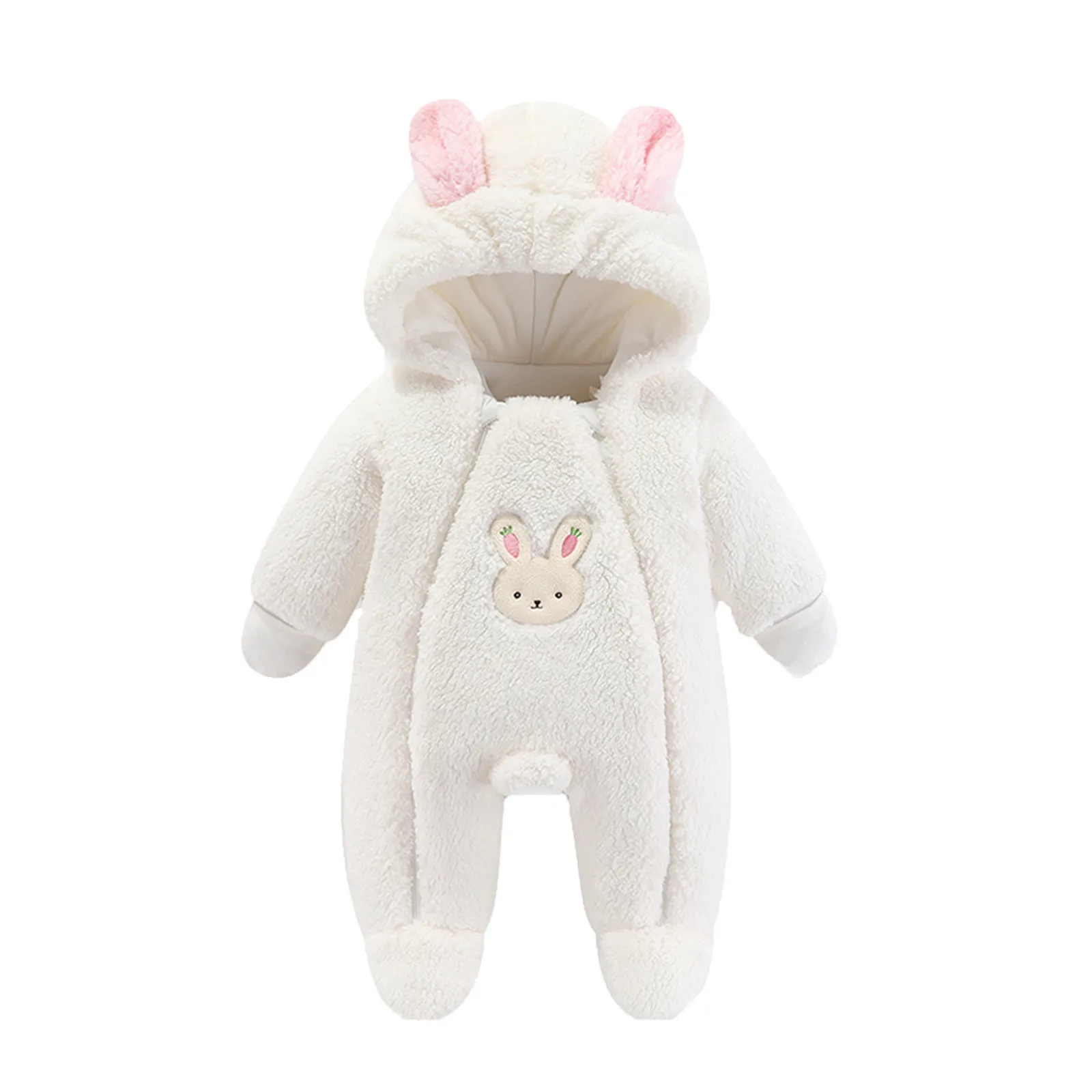 

Infant Boys Girls Fleece Jumpsuit Winter Long Sleeve Cartoon Hooded Romper Newborn Fleece Warm Jumpsuit 0-24 Months Baby Clothes