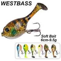 WESTBASS 1PX Big Head Soft Bait 6cm-9.5g Sinking Fishing Lure Trolling Silicone Swimbait Rubber Deraball Wobbler Jigging lurre 1
