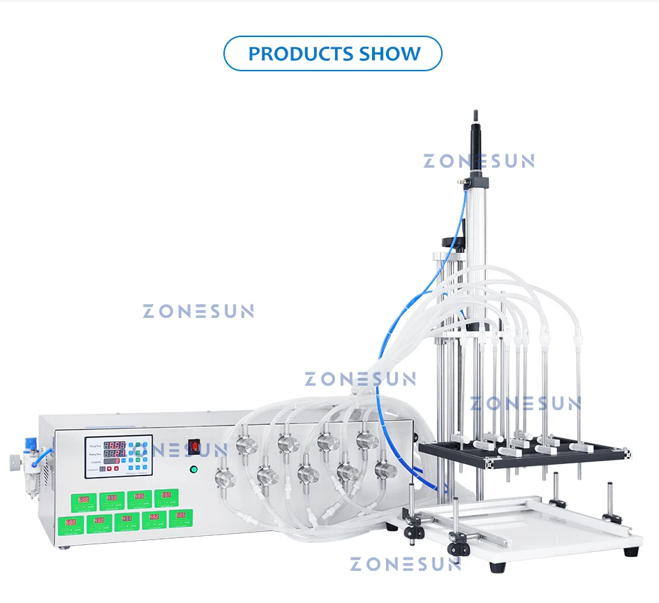 ZONESUN ZS-YTMP9C Pneumatic 9 Diving Nozzles Magnetic Pump Liquid Filling Machine