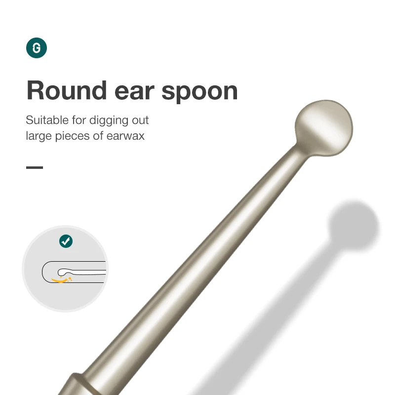 Head MR.GREEN Double Ear Wax Removal Ear Cleaner Double End Earwax Remover 360° Cleaning Ear Pick Stainles wax_voghion.com