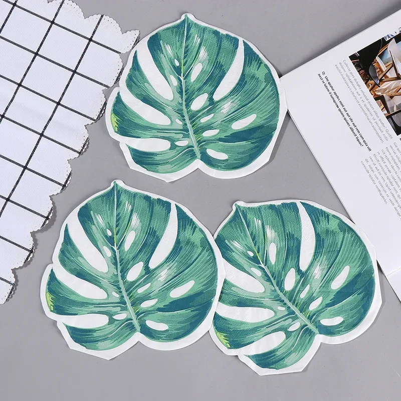 20pcs/pac 2-Ply Shaped Turtle Back Leaf Printing Paper Napkins Cut Edge Color Napkins Paper Placemat Party Decoupage paper napkins disposable paper placemats