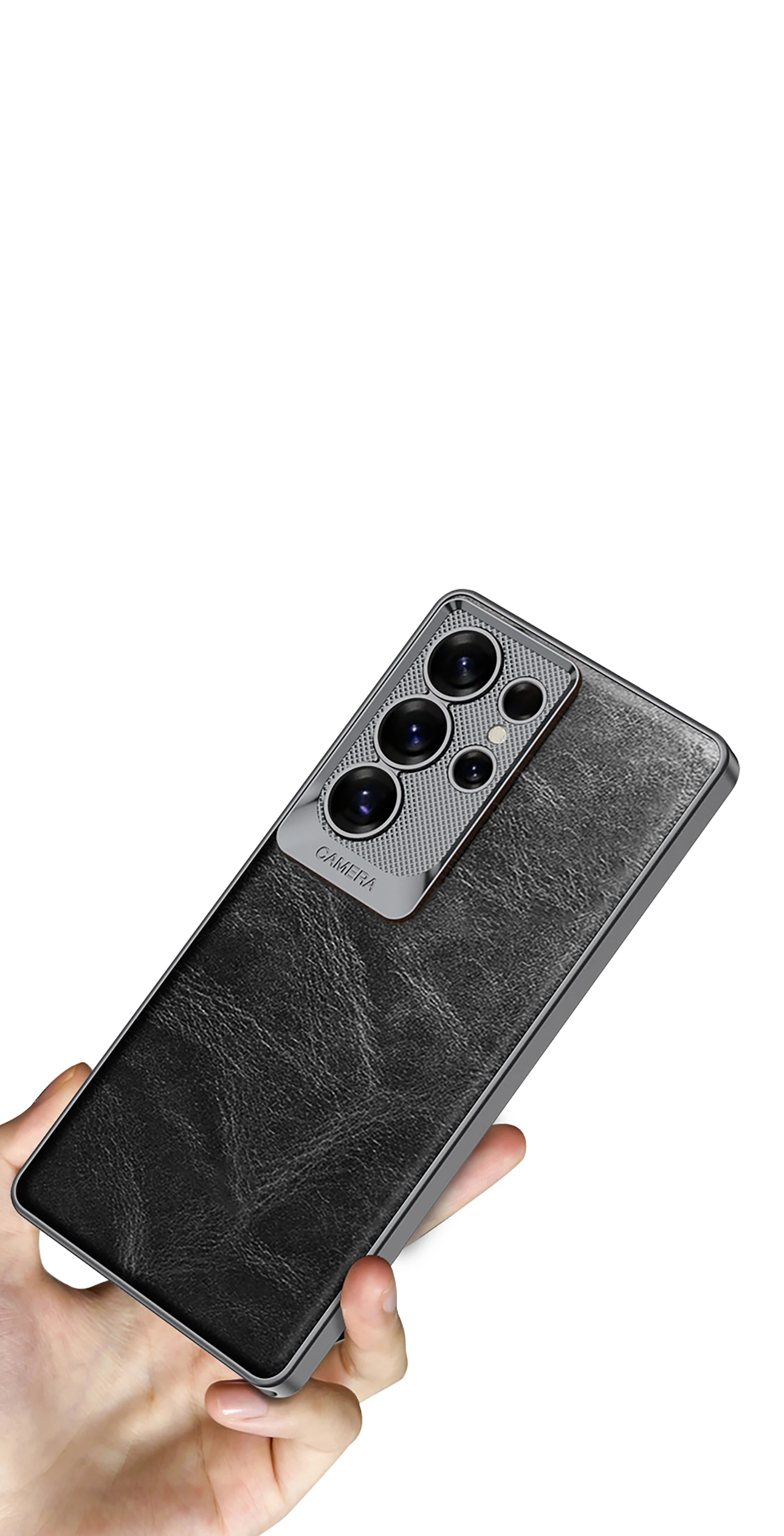Luxury Oil Wax Leather Case For Samsung Galaxy S25 S24 S23 Ultra Plating Camera