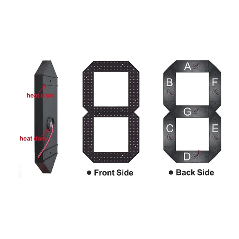 15 inch 7 Segment Display Number LED Display Price/Time/Temperature/Score Sign Outdoor Waterproof Digital module led matrix display module