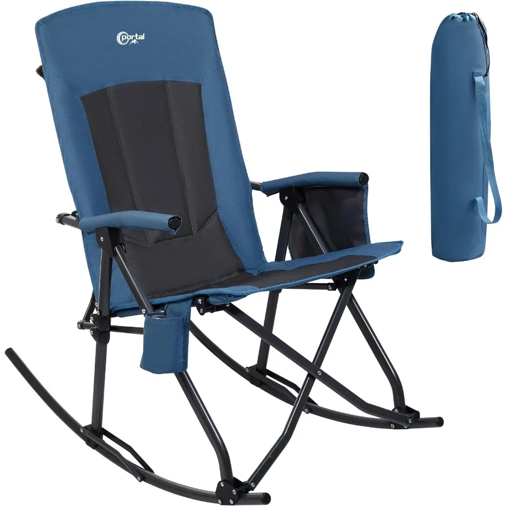 

PORTAL Oversized Folding Rocking Camping Chair Portable Outdoor Rocker with High Back Hard Armrests Carry Bag, Supports 400 lbs,