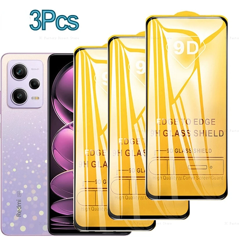 

3 PCS For Xiaomi Redmi Note 12 Pro Plus 12 Pro 12 9D HD Glass Screen Protector Full Protective Tempered Glass Screen Protector