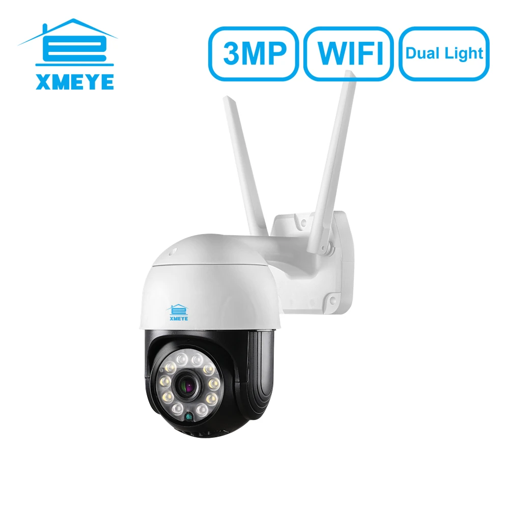 XMEYE Wireless WIFI PTZ Camera 3MP Two way Audio Dual Light Source CCTV Security Video
