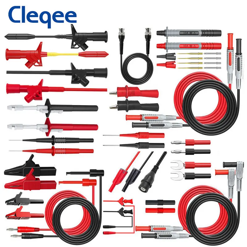 Cleqee P1600F 18 In 1 4mm 바나나 플러그 멀티 미터 테스트 리드 키트 BNC 테스트 케이블 자동차 IC 테스트 ..