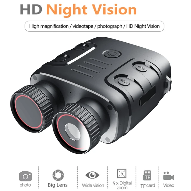 Binóculos de Visão Noturna, Vídeo Full HD 1080p, Óculos de Visão Noturna  Digital LCD de 3 polegadas para assistir 200m no escuro, com zoom digital  5X