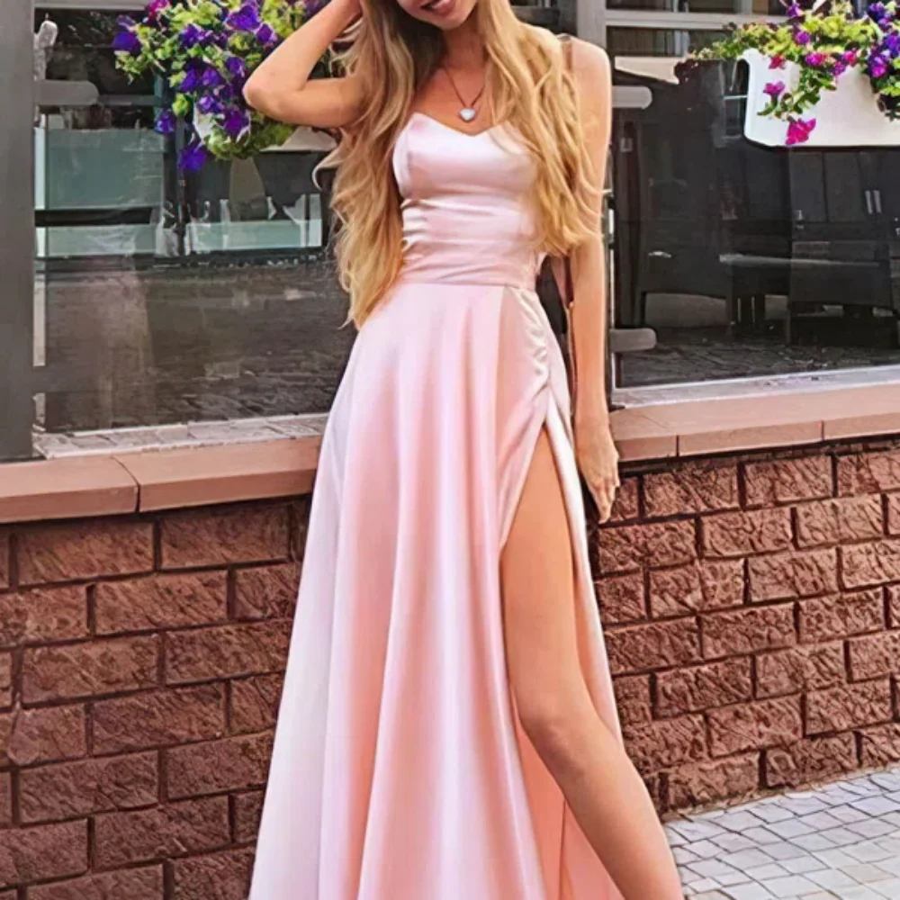 

Sexy Prom Dress For Women Simple Spaghetti Straps Sweetheart Neck Evening Gowns A Line Floor Length Party Dresses فساتين السهرة