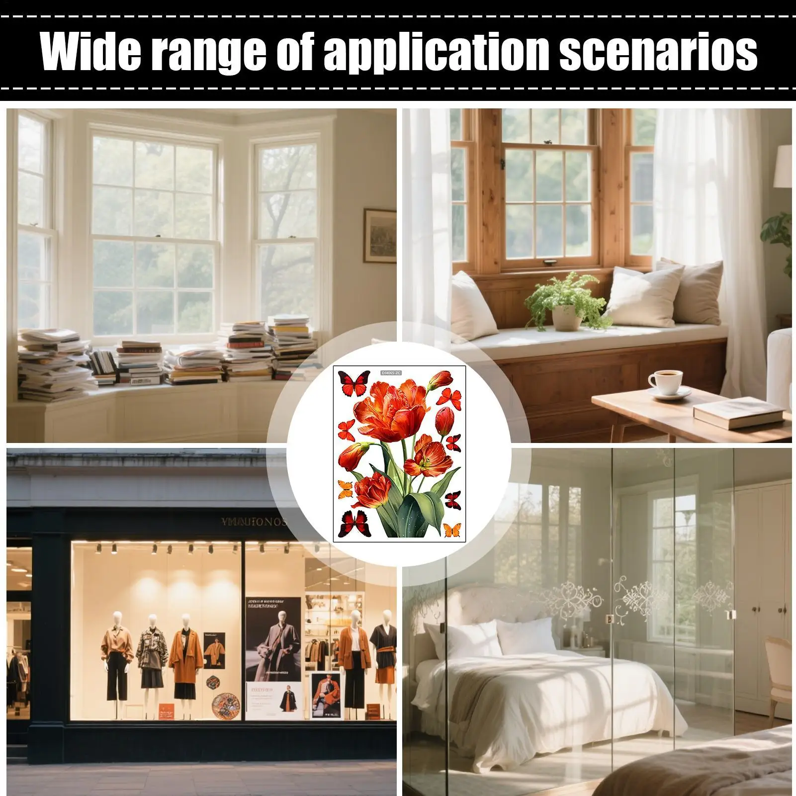 Glass Decals Colorful Butterfly Window Clings Creative Double Side Static Decoration For Home Living Room Wall Door Shop