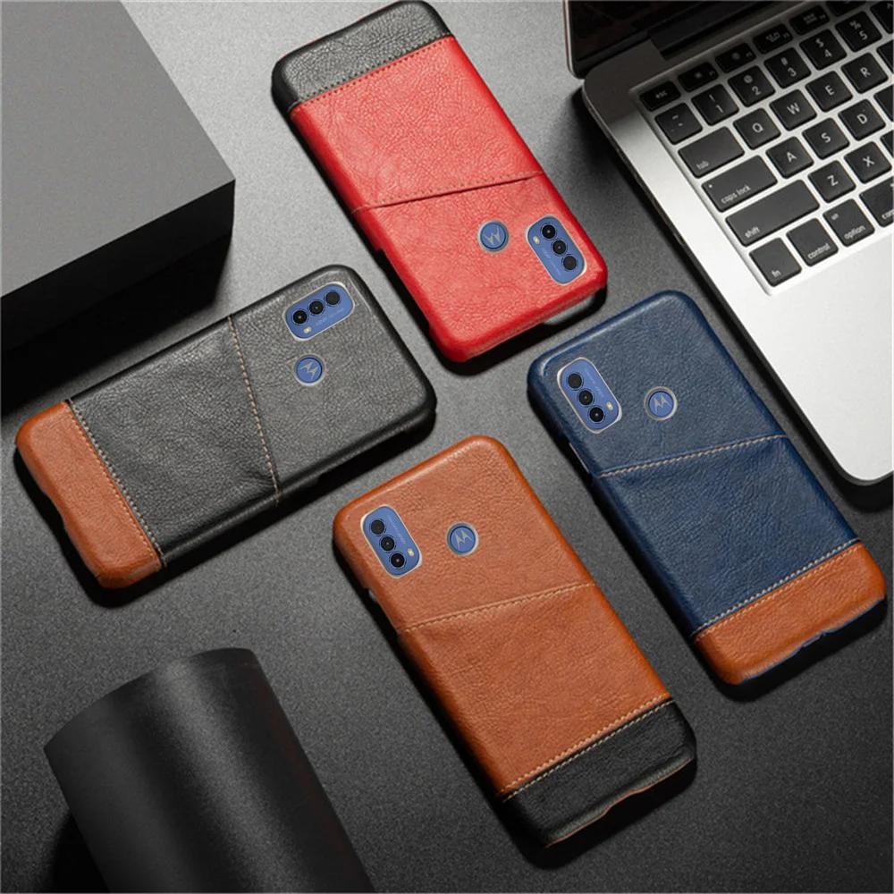 

For Moto E20 E30 E40 Funda Coque e20 Case For Motorola Moto E20 E30 E40 G31 G41 G51 Mixed Splice PU Leather Credit Card Cover