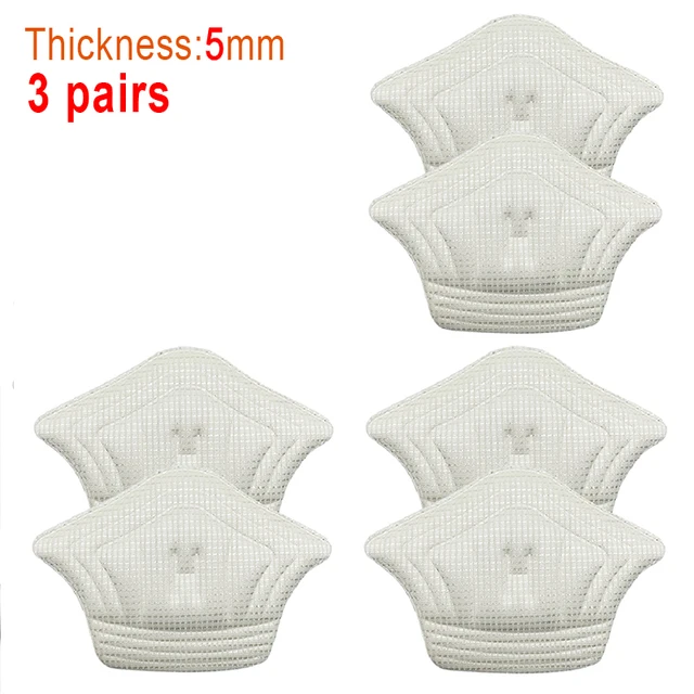 3pair/6pcs Insoles Patch Heel Pads for Sport Shoes Back Sticker Adjustable Size Antiwear Feet Pad Cushion Insert Insole Beige-5mm