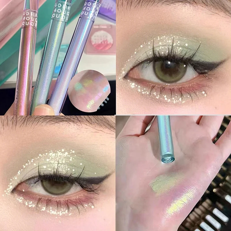 Description Picture 6 of item3pcs Set - 3 Colors Chameleon Eyeshadow: Pink, Micro Glitter Purple, Cyan, Chameleon Glitter Eyeshadow Long Lasting Eye Makeup
