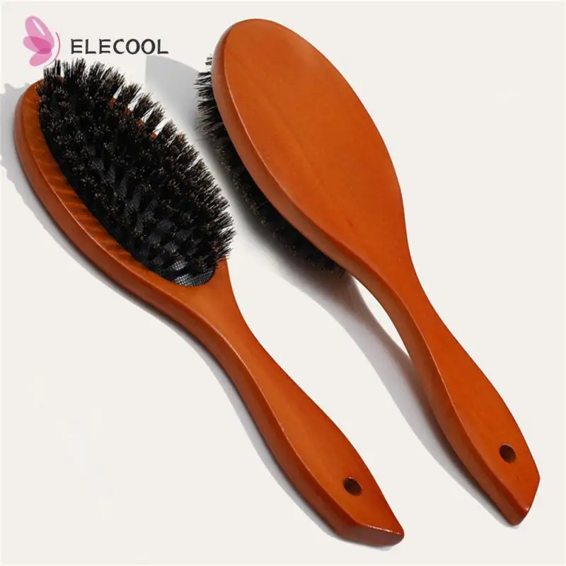 

Natural Boar Bristle Hairbrush Massage Comb Anti-static Hair Scalp Paddle Brush Beech Wooden Handle Hair Brush Comb Styling Tool