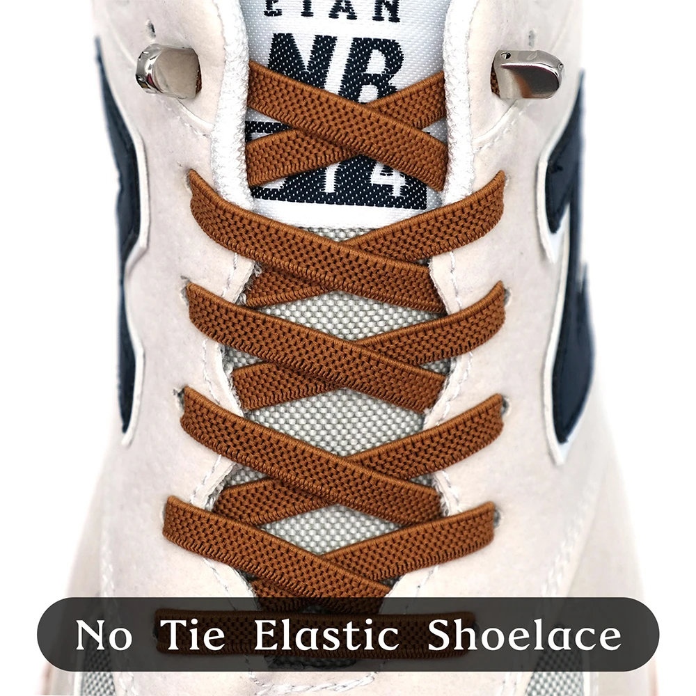 

Flat Elastic Laces Sneakers For Kids Adult Quick No Tie Shoelaces Lazy Nylon Shoestrings 5PCS Metal Buckle Shoe Accessories