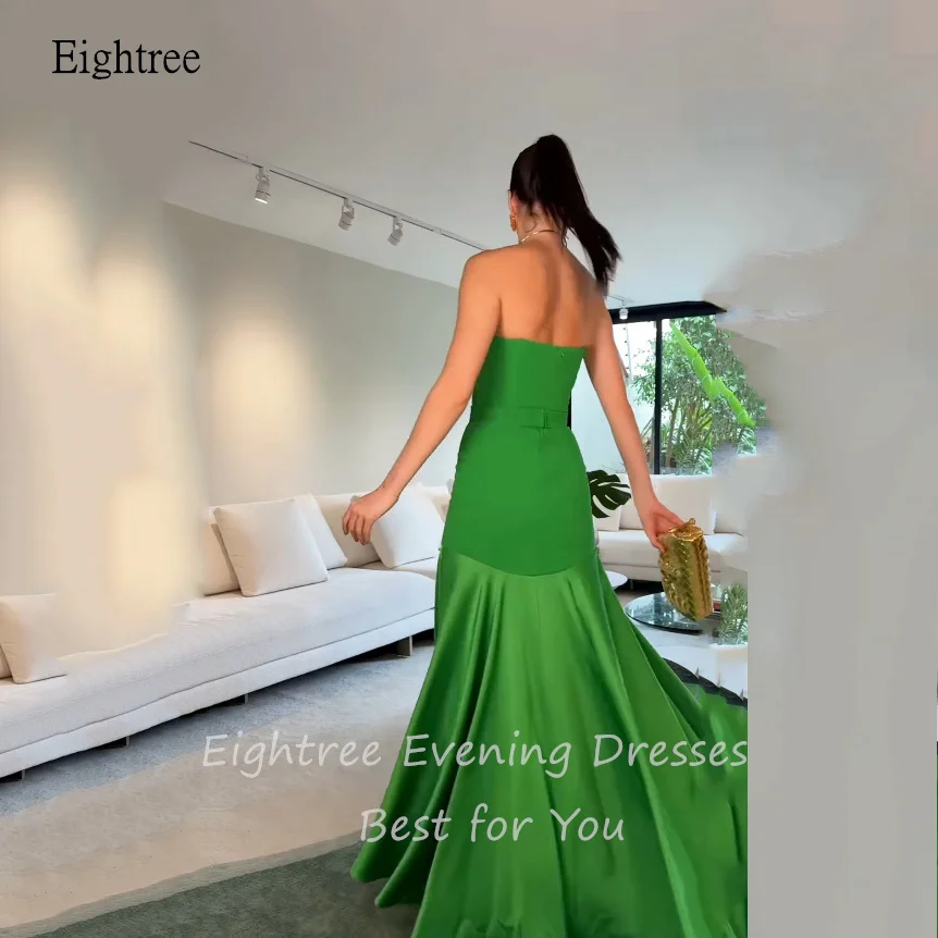 Eightree Pastrol Green A Line Formal Prom Gowns Strapless V Neck Evening  Dress Spring Backless Party Dresses Customized - AliExpress 320