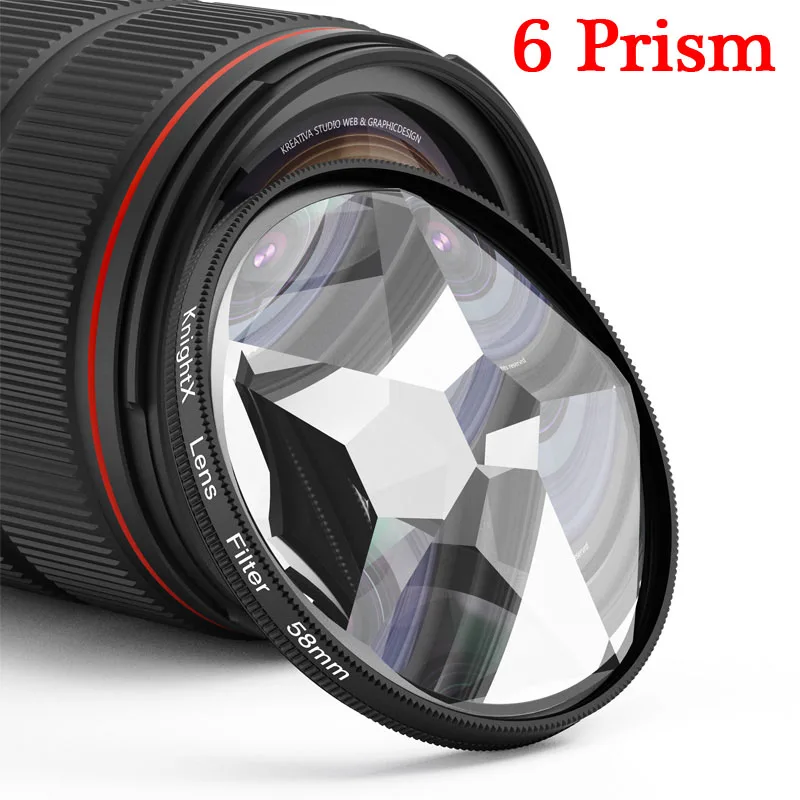 Prism Filter 49-77mm 52mm 58mm Rotating Changeable CPL Half FX Split Diopter Special Effects Photography Accessories