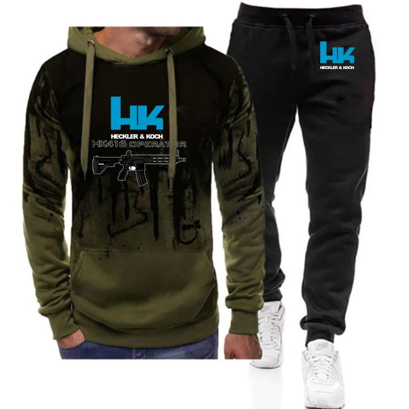Mens Graphic Hoodies and Sports Long Pants Suits