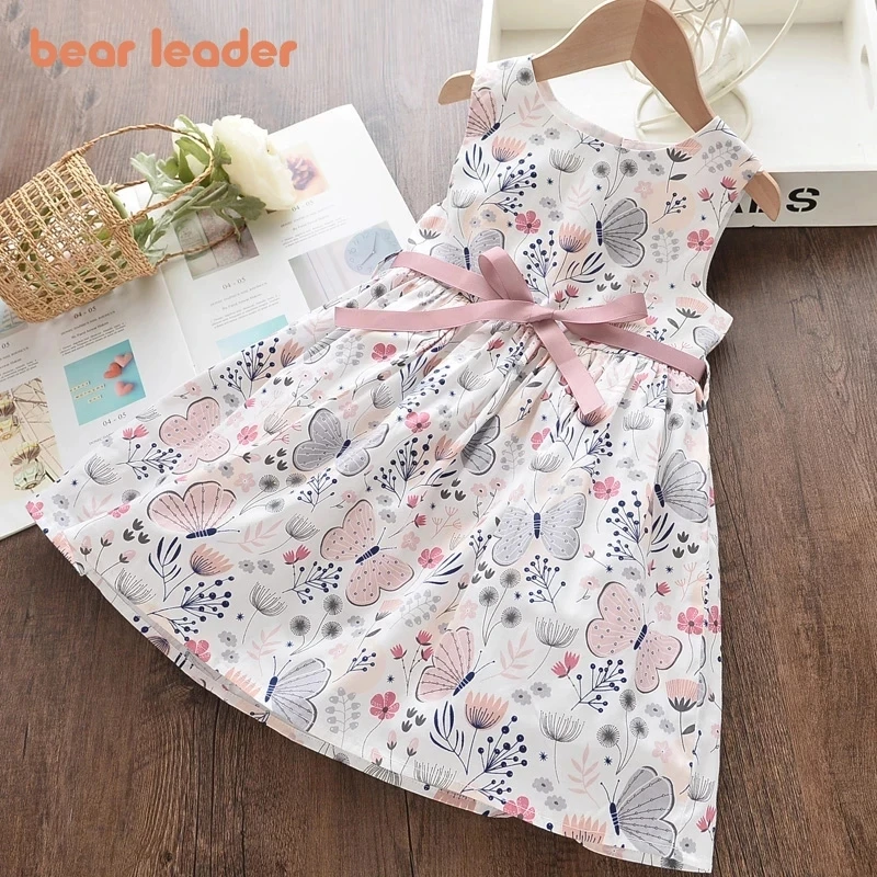 Bear Leader Girl Princess Dress New Summer Kid Girls Floral Sweet Children Party Suits Butterfly Costume Clothing | Детская одежда и