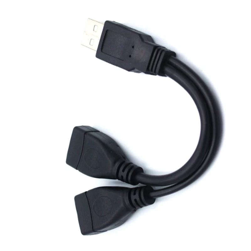 USB 2.0 Dual Female Data HUB Power Adapter Y Splitter Cable