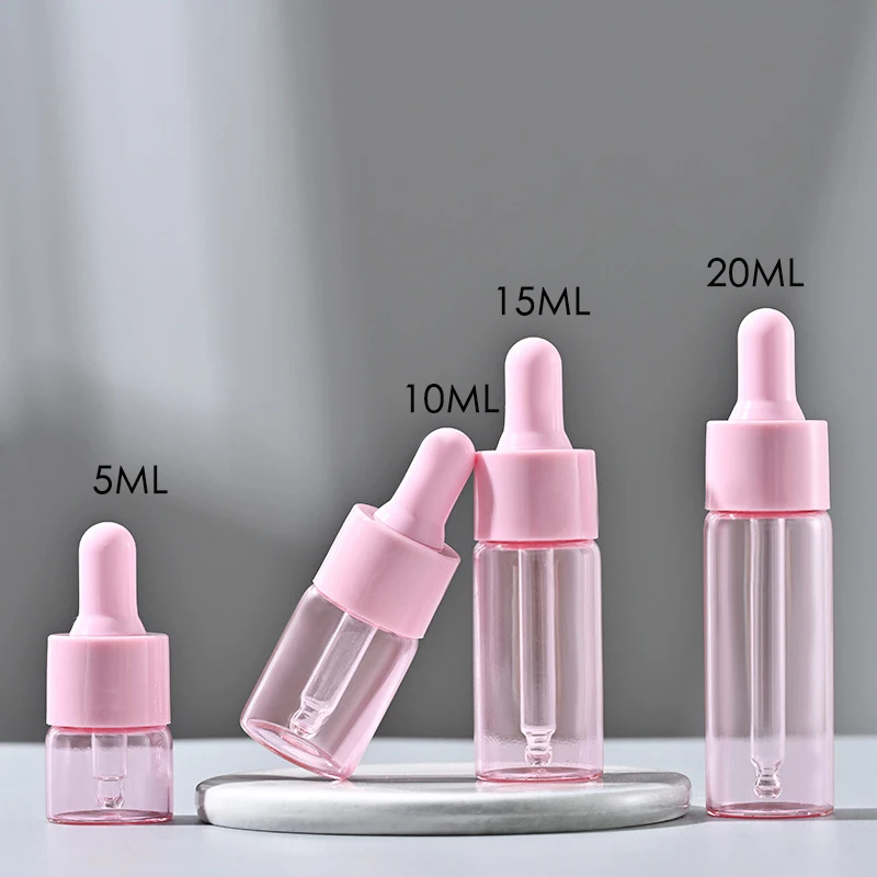 10/30/50pcs 5ml-20ml Mini Glass Dropper Bottle Refillable Perfume Jar Bottle With Glass Pipette For Cosmetic Essential Oil