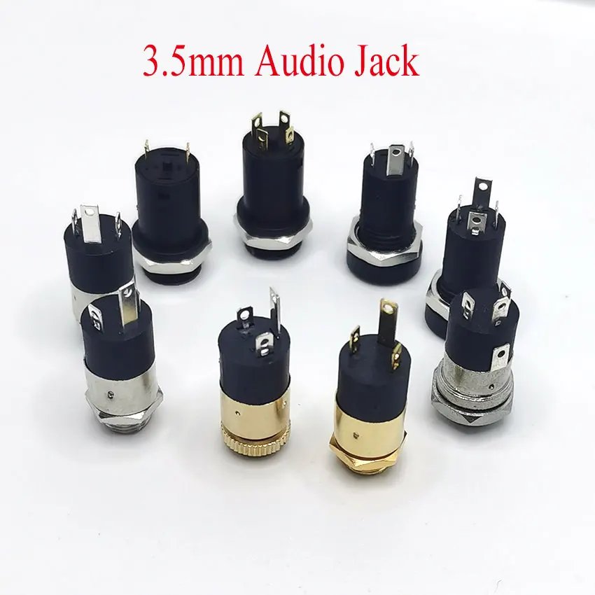 5 pces 3.5mm pj série tomada fêmea