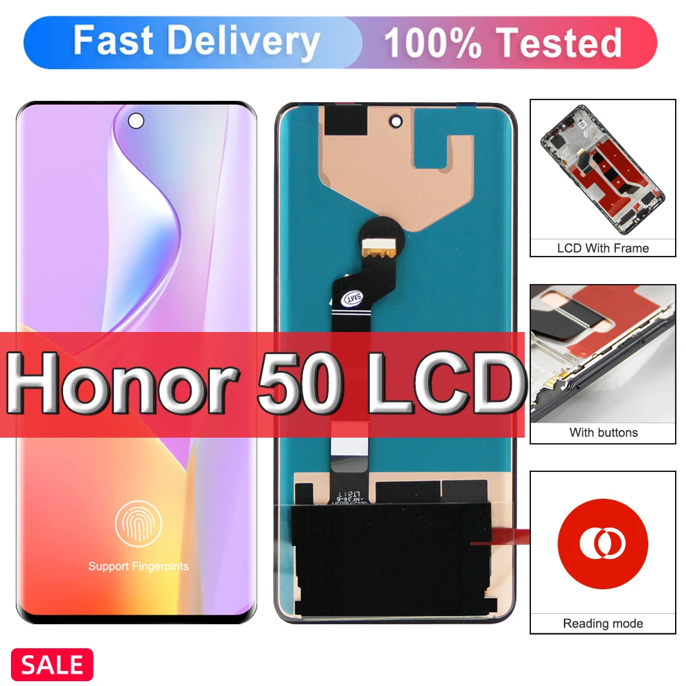 

6.57'' Original Screen For Huawei Honor 50 LCD Display Touch Screen Digitizer Assembly For Honor 50 NTH-AN00 NTH-NX9 LCD Display