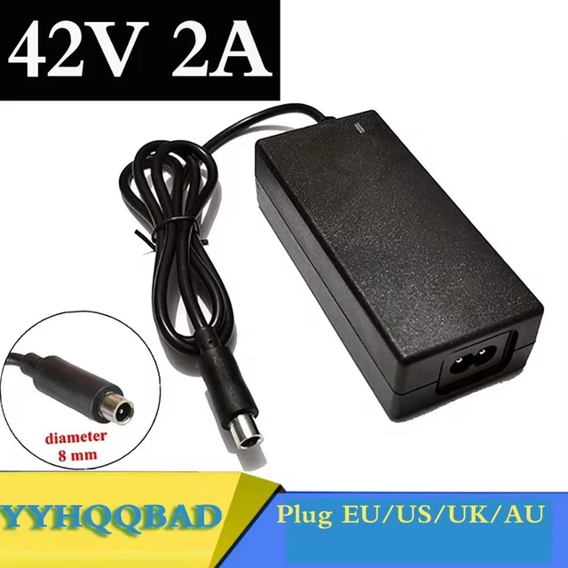 42V 2A Battery Charger for 36V Li-ion Battery 10S 18650 pack Connector RCA 8MM Power Supply Adapters
