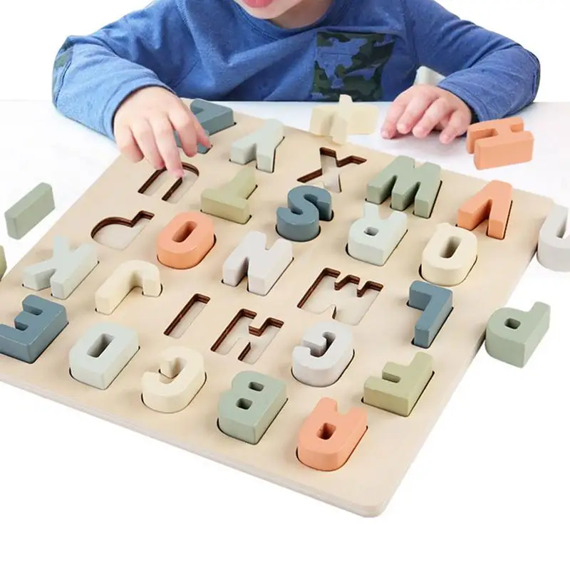 

Wooden Alphabet Puzzles ABC Letter Intelligent Matching Game Preschool Early Educational Toys For Childrens Birthday Gifts