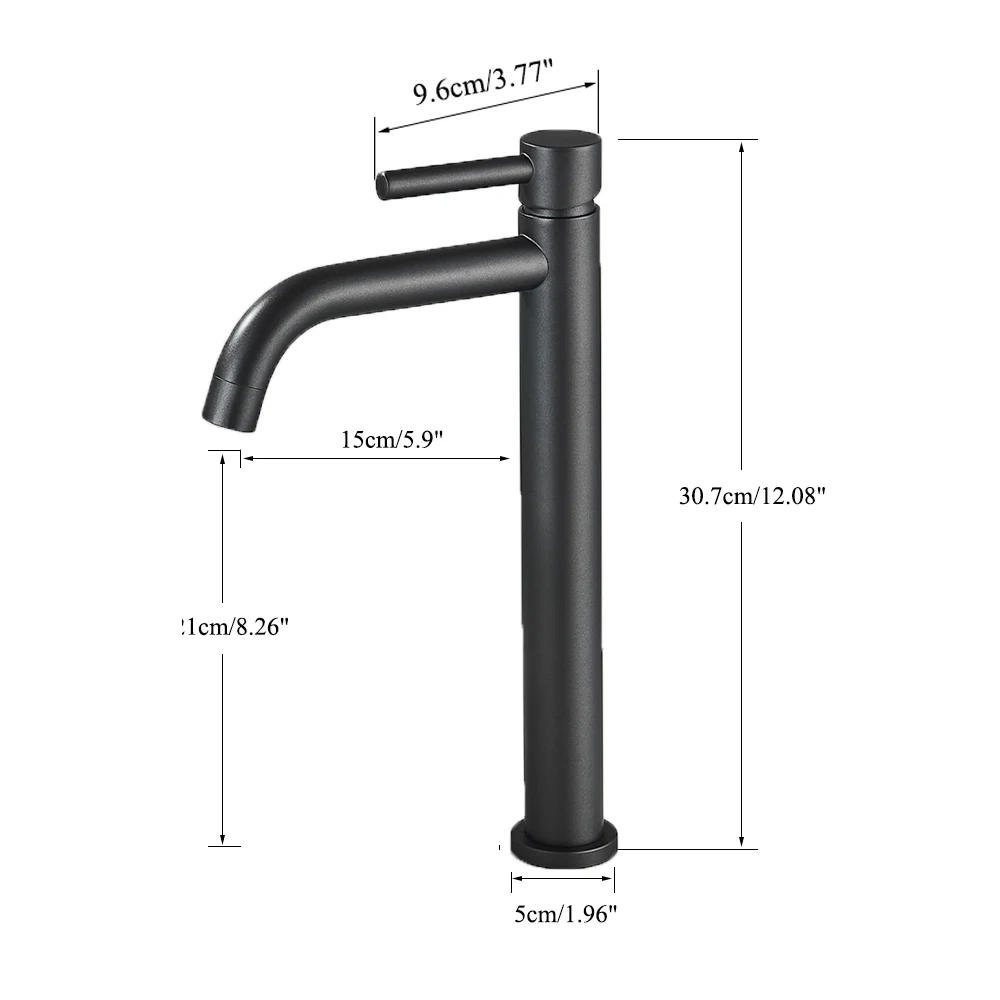 Bathroom Basin Faucet Brass Deck Mounted Hot and Cold Water Mixer Tap Crane For Vessel Sink