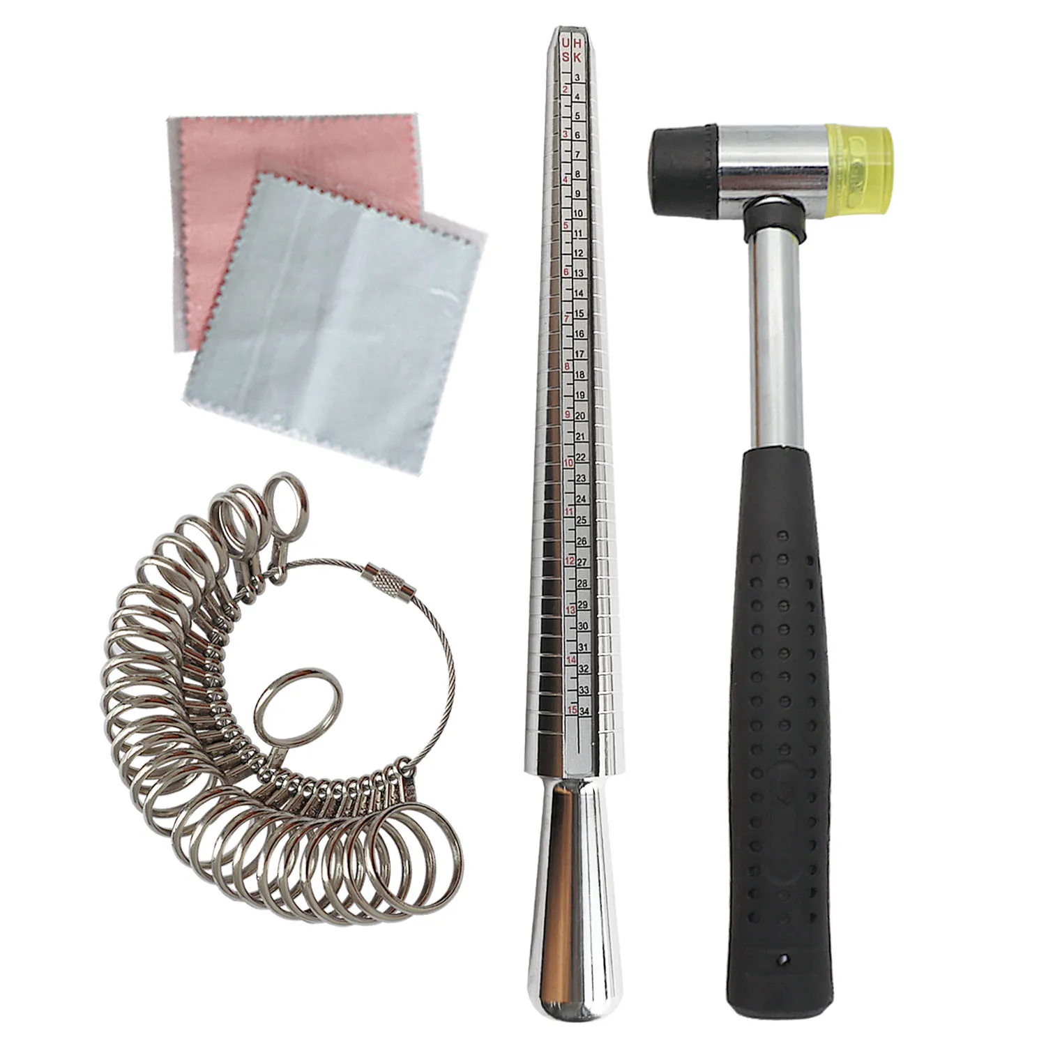 

5-Piece Ring Sizer Measuring Tool Kit: Complete Set for Ring Deformation Correction and Sizing