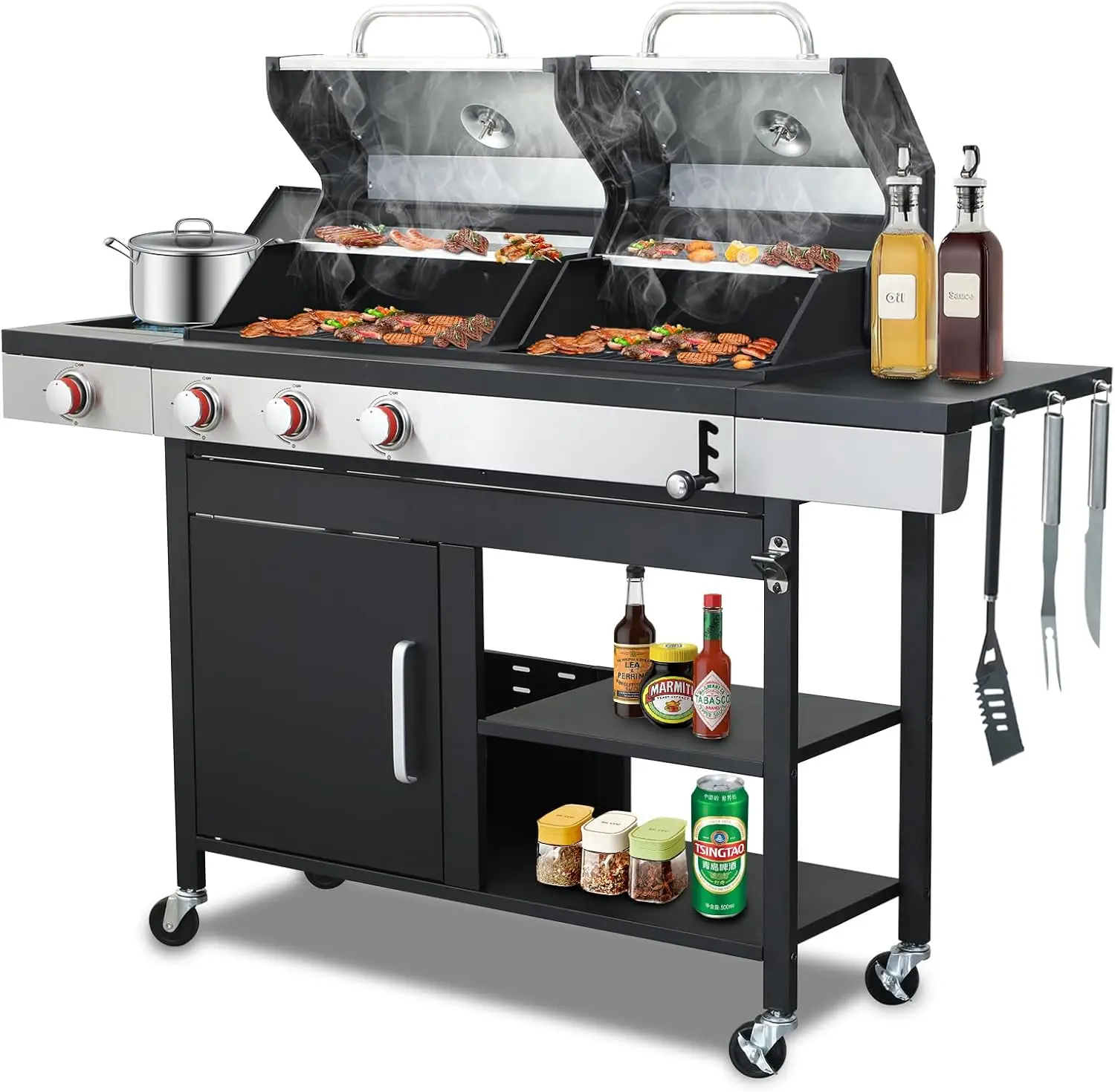 Gas & Charcoal Combo BBQ Grill 1