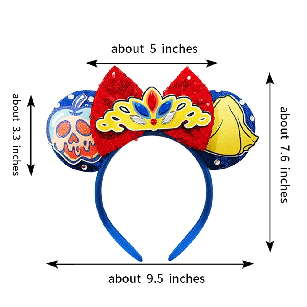 Mickey Mouse Princess Snow White Headbands for Girls Skeletal Apple Ears Hair Accessories Women Queen Hair Band hair bands hair accessories hair headband accessories cosplay accessories