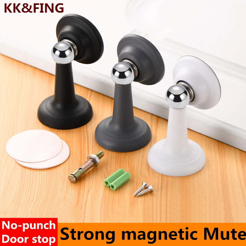 Mute Door Suction ABS Anti-collision Strong Magnetic Door Stopper Non-Punch Strong Adhesive Ground Suction Stop
