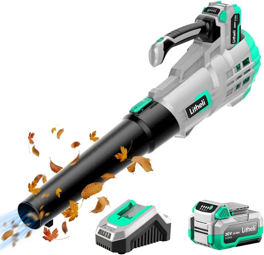 20V Cordless 350 CFM 85 MPH Battery Variable Speeds Leaf Blower for Cleaning Leaves Dust Snow Lawn Yard