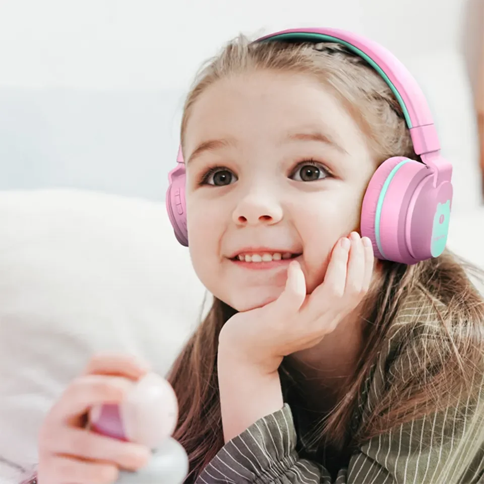 Kids Headset Wireless Headphones Stereo Surround Retractable