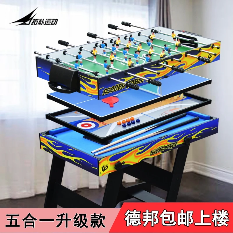 Multi functional children's billiards table, 5-in-1 folding football machine, interactive parent-child game for two people