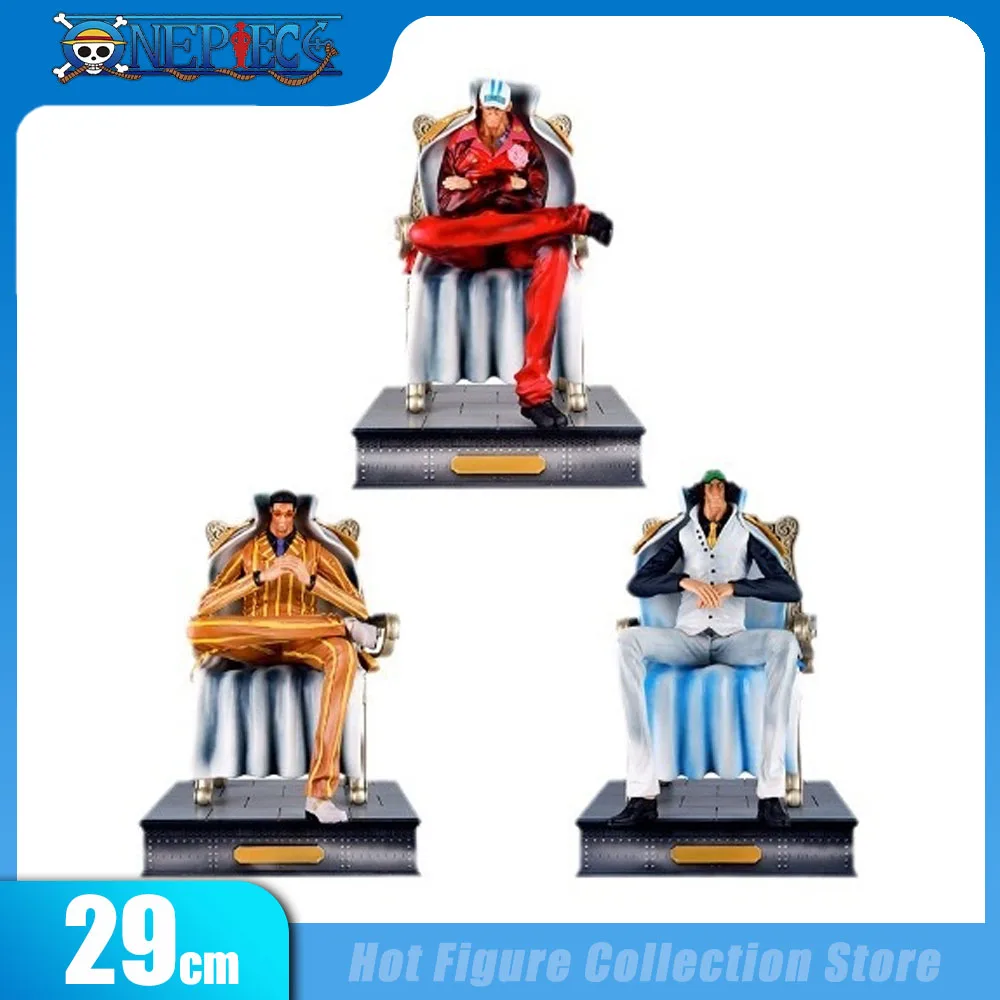 

29cm One Piece Handwork Anime Figure Admirals Kizaru Akainu Aokiji Figures Statue Figurine Collectible Model Decoration Kid Gift