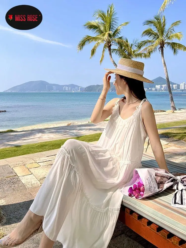 

Simple Plain White Vintage Boho Dress Long Maxi Loose Sundress Robe Women Lady Girl Fairy Princess Lolita Sweet Beach Dress