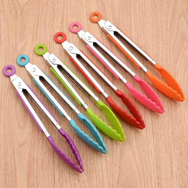 Silicone Food Tong Set Stainless Steel Kitchen Tongs Silicone Non-slip  Cooking Clip Clamp BBQ Salad Tools Kitchen Accessories - AliExpress