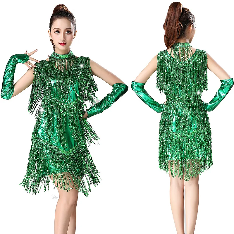 Woman Sequin Dancing Dress 1pcs/lot Ballroom Samba Tango Latin